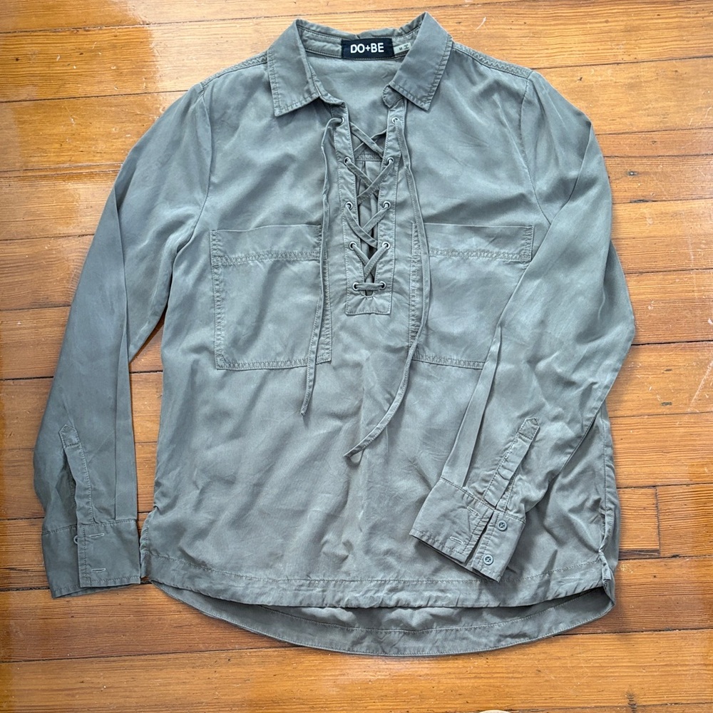 DO+BE Olive Lace-Up Utility Shirt